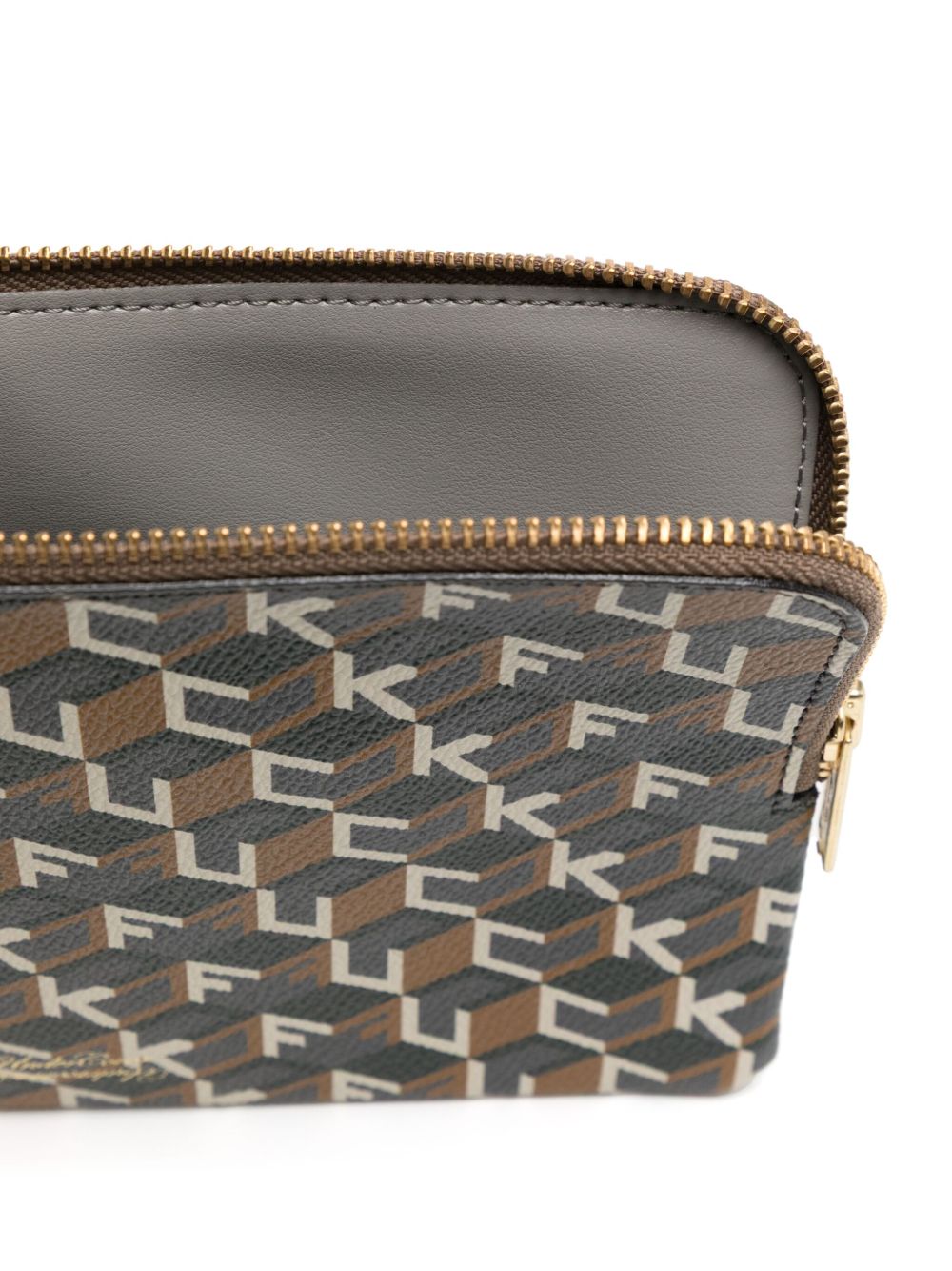Borsa con stampa grafica all-over in marrone 