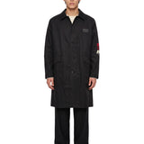 Cappotto con collo alla coreana in nero 
