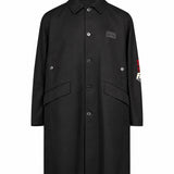 Cappotto con collo alla coreana in nero 
