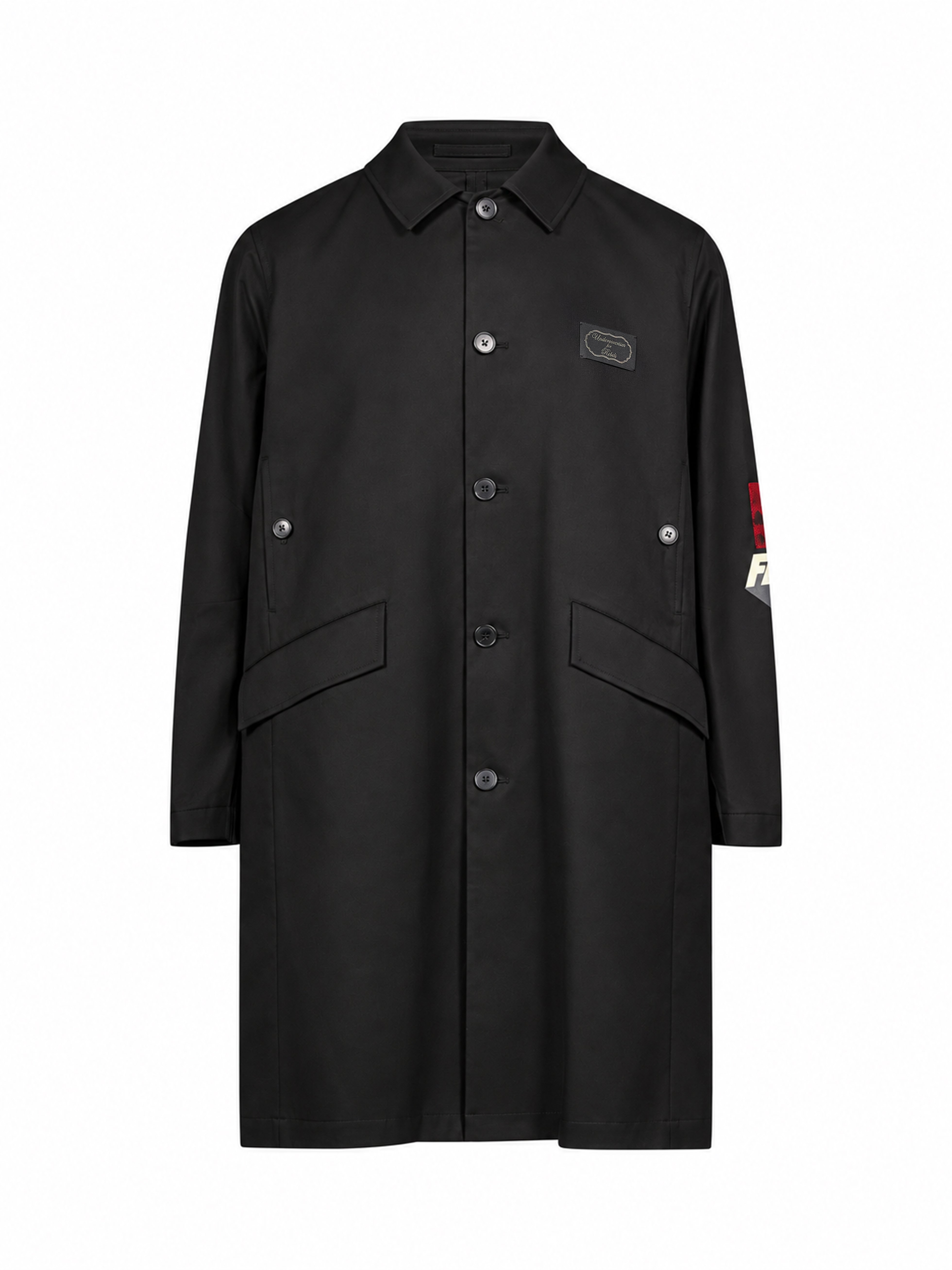 Cappotto con collo alla coreana in nero 