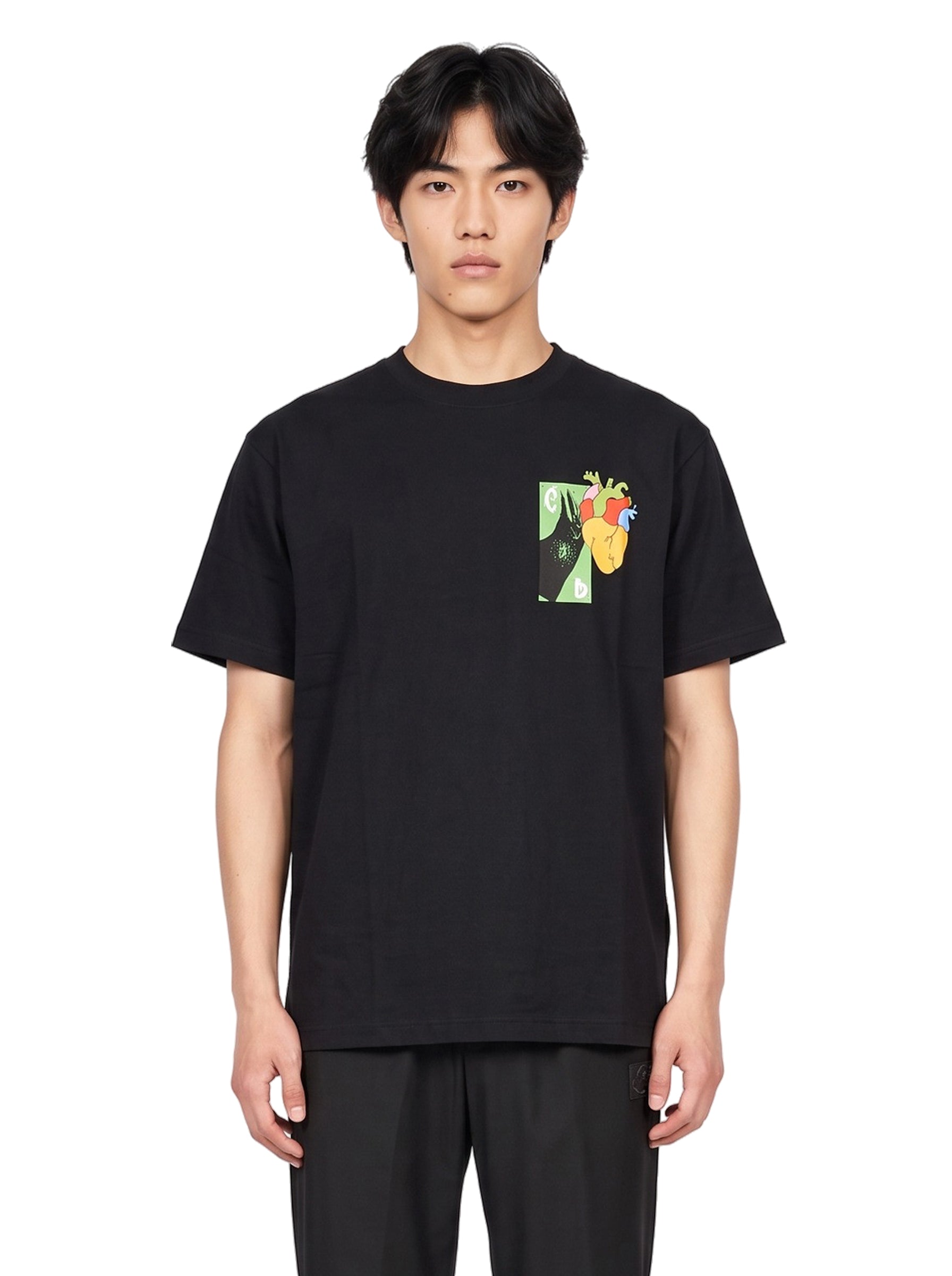 T-shirt con stampa in nero 