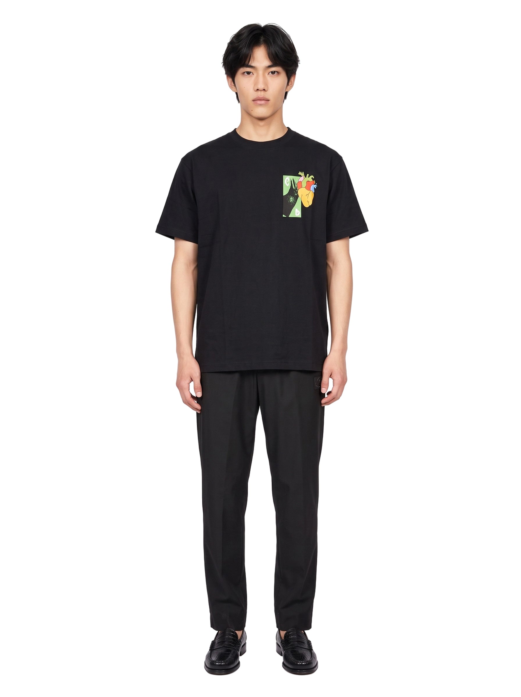 T-shirt con stampa in nero 