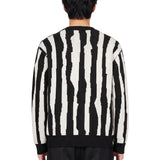 Cardigan in maglia jacquard bianco e nero 