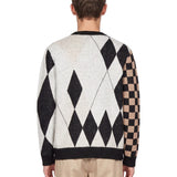 Maglione girocollo a rombi multicolor 