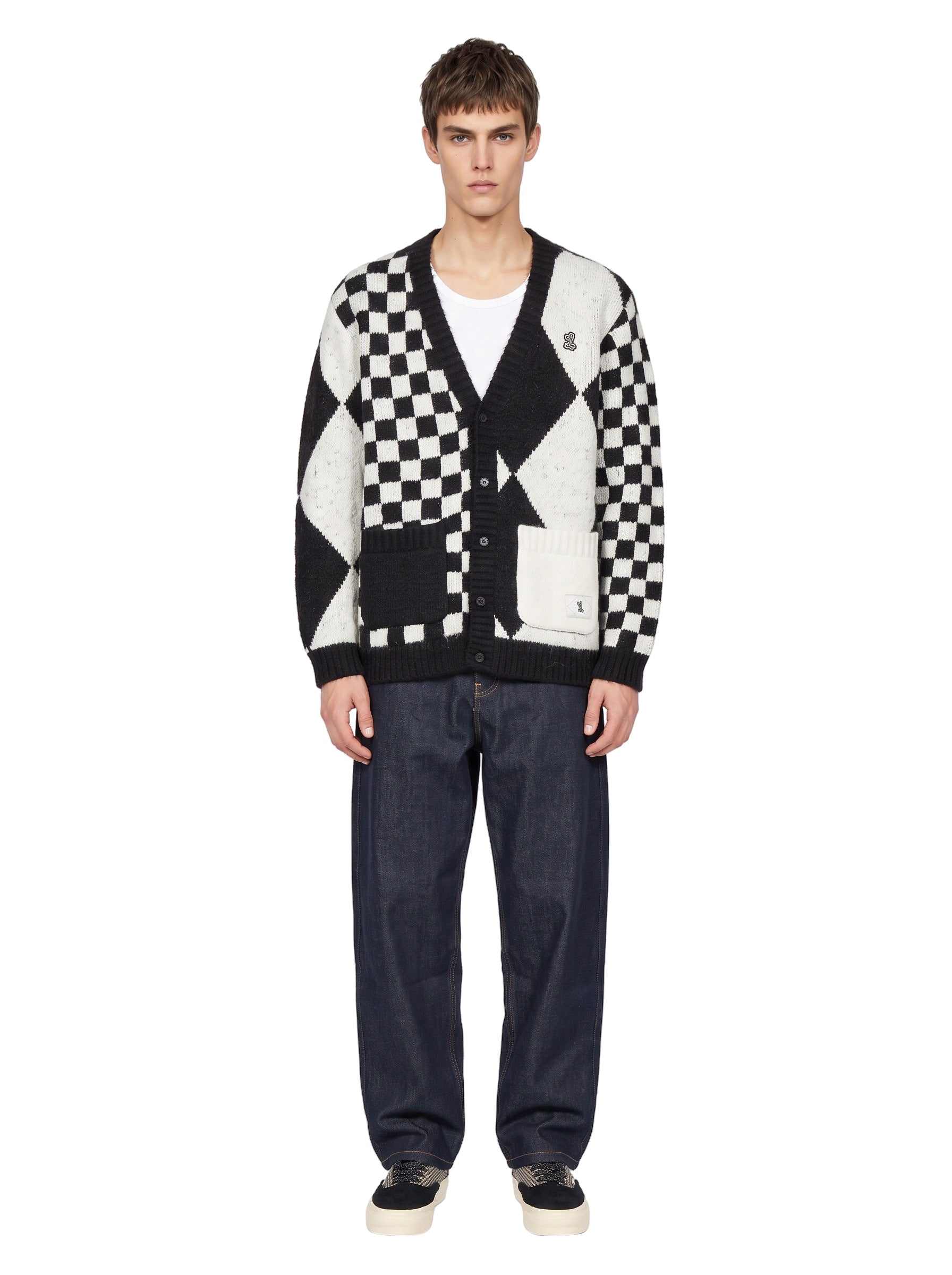 Cardigan a rombi multicolor 