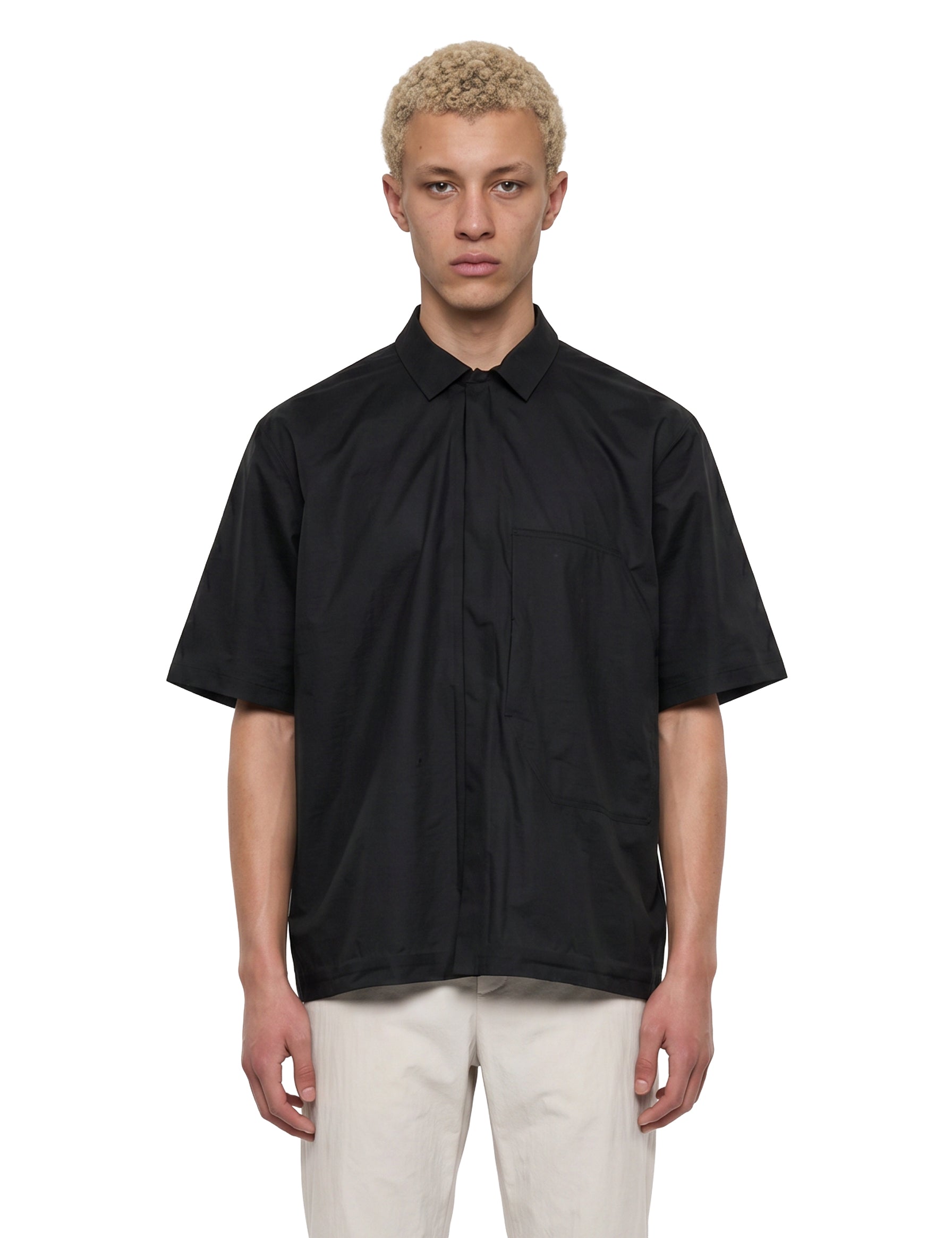 Camicia a maniche corte demlo in nero 