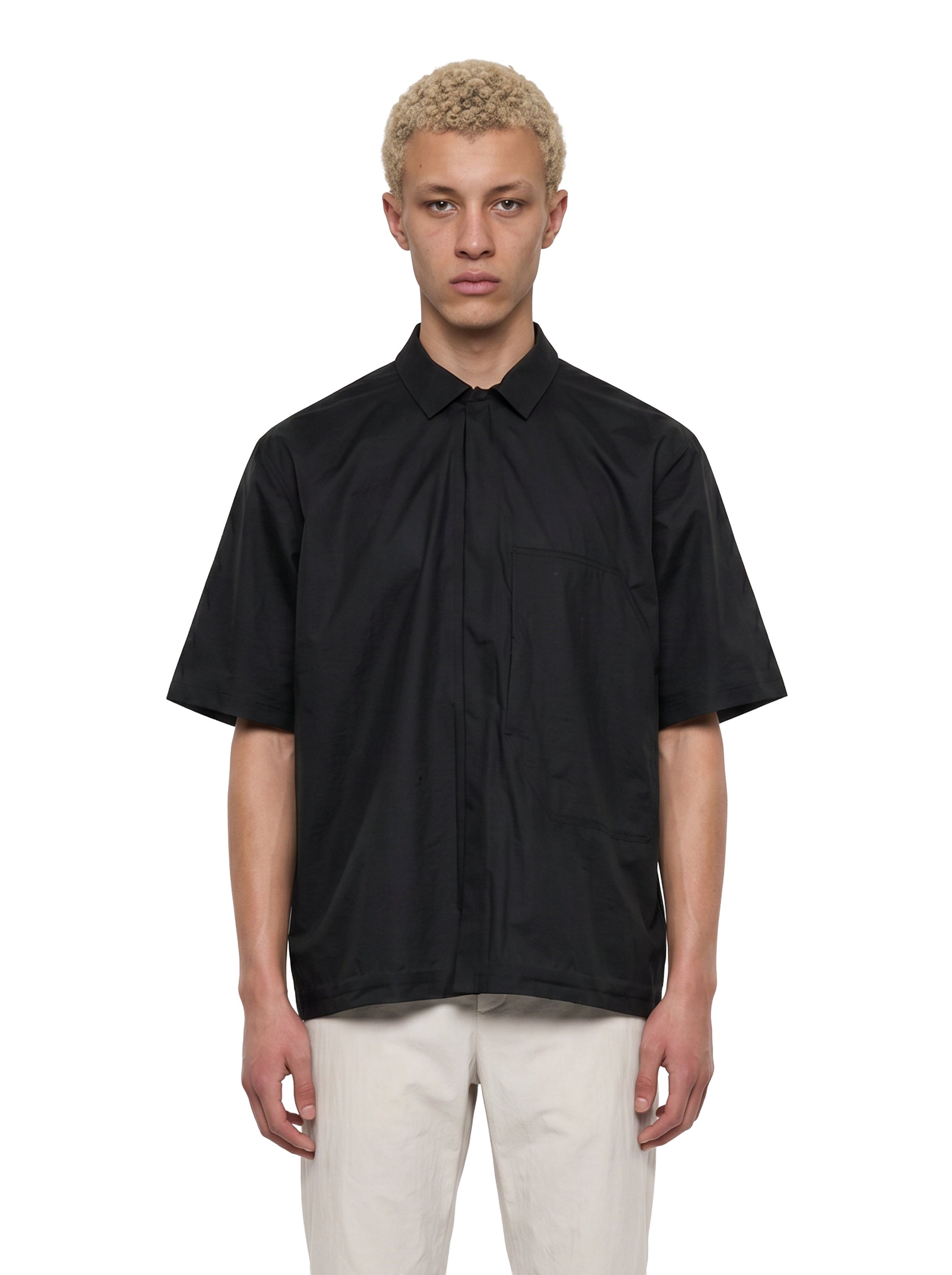 Camicia a maniche corte demlo in nero 