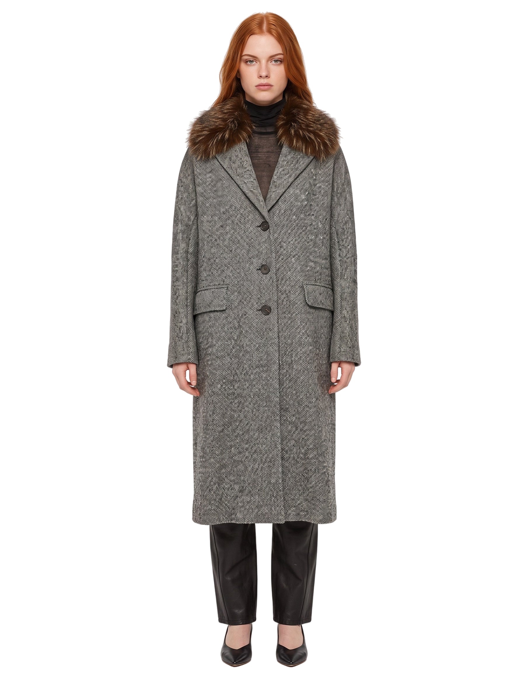 Cappotto lungo Tasca in grigio 