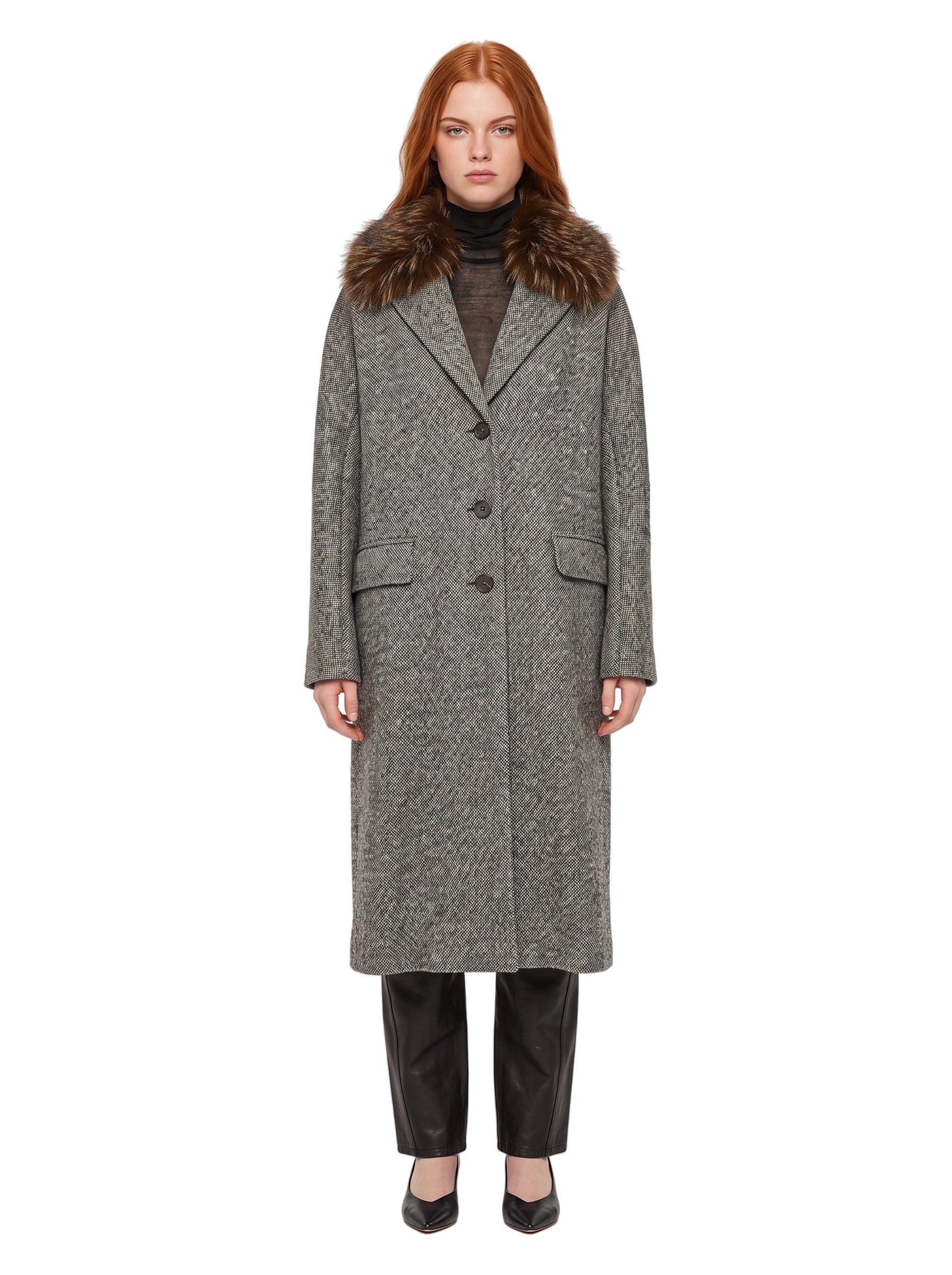 Cappotto lungo Tasca in grigio 