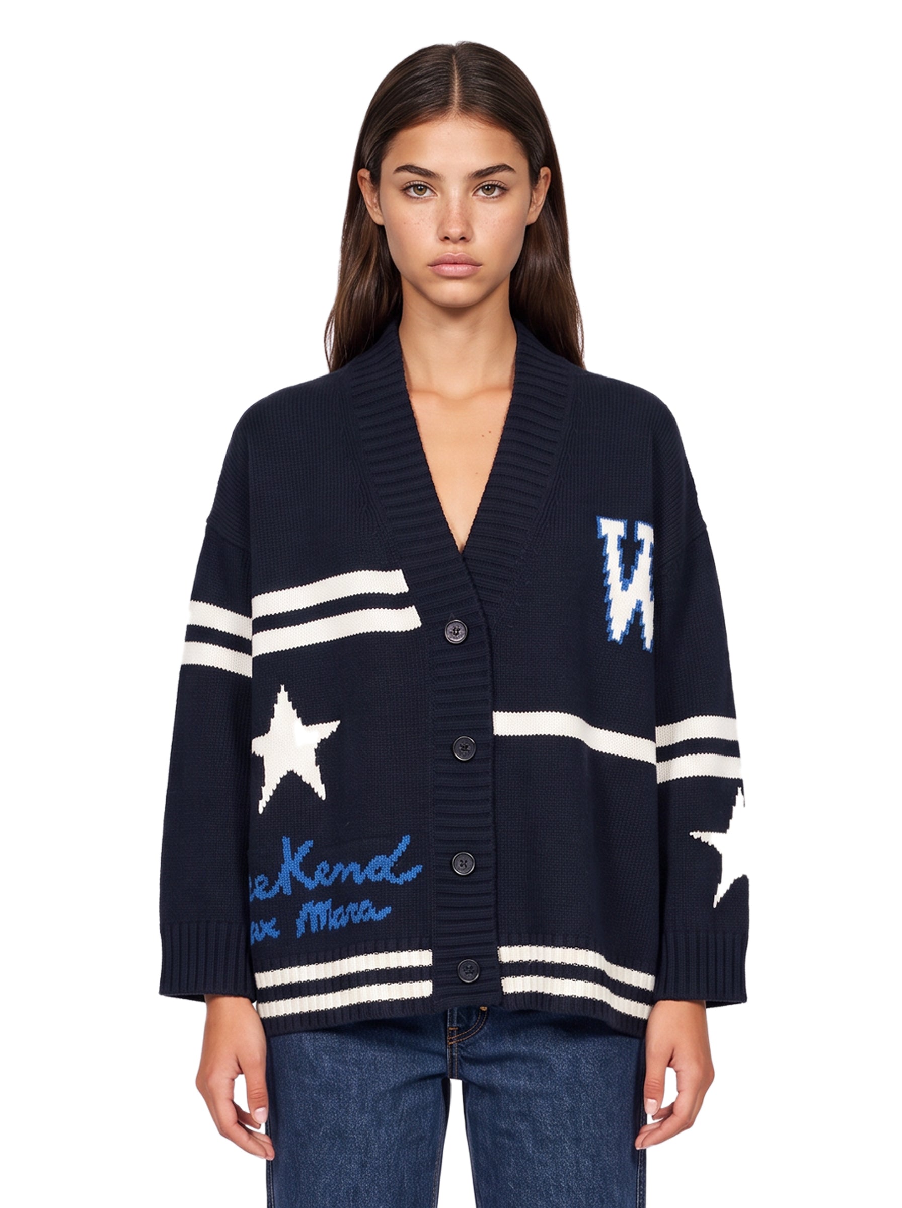 Cardigan oversize Belgio in blu 