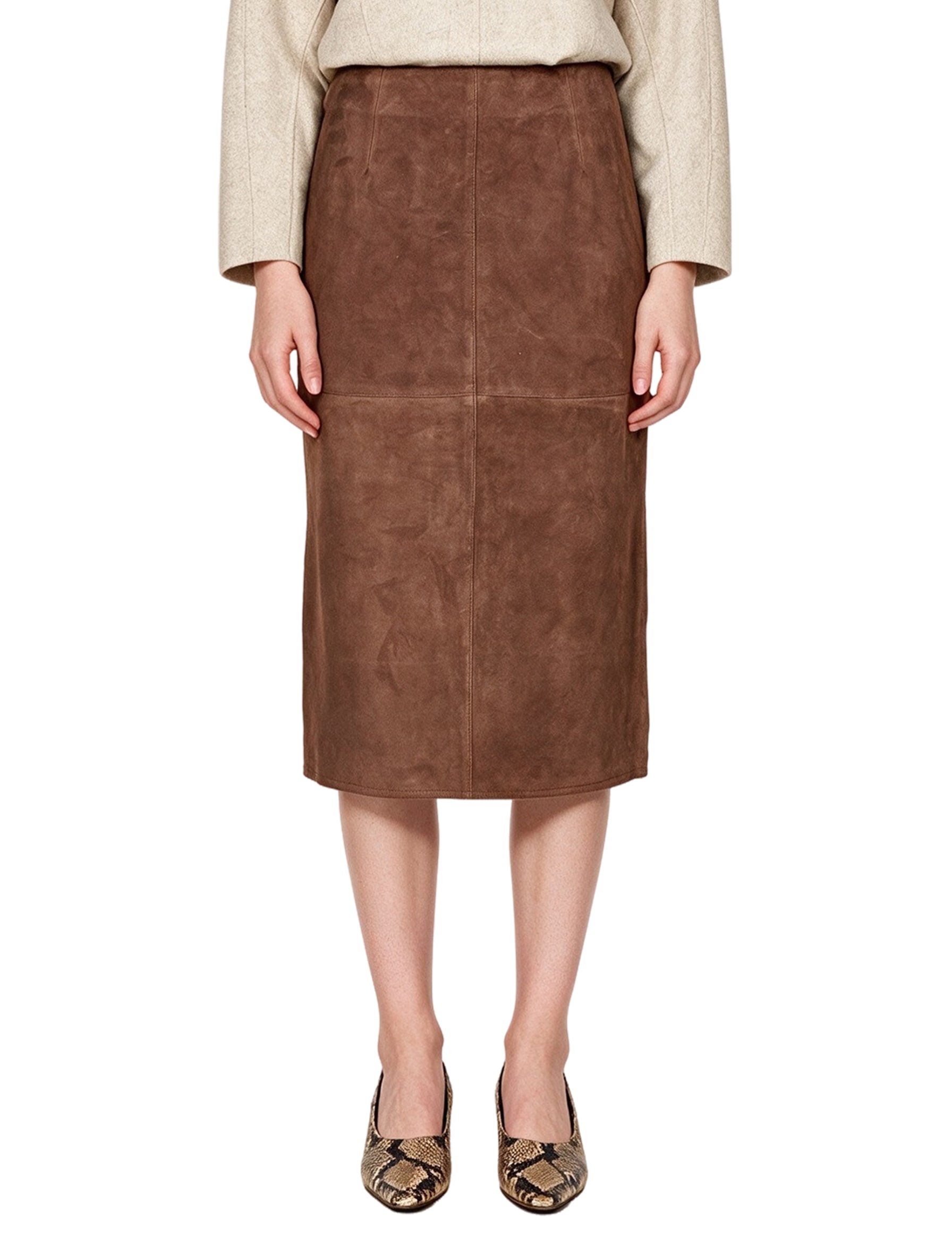 Gonna midi Palmi in marrone 