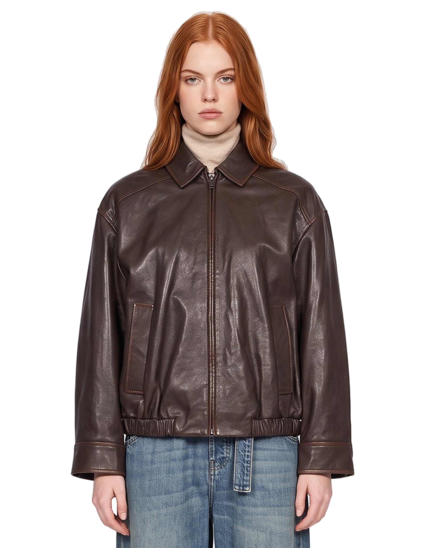 Bomber in nappa Cose in marrone 