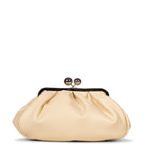 Clutch in pelle Cubico in avorio 
