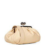 Clutch in pelle Cubico in avorio 