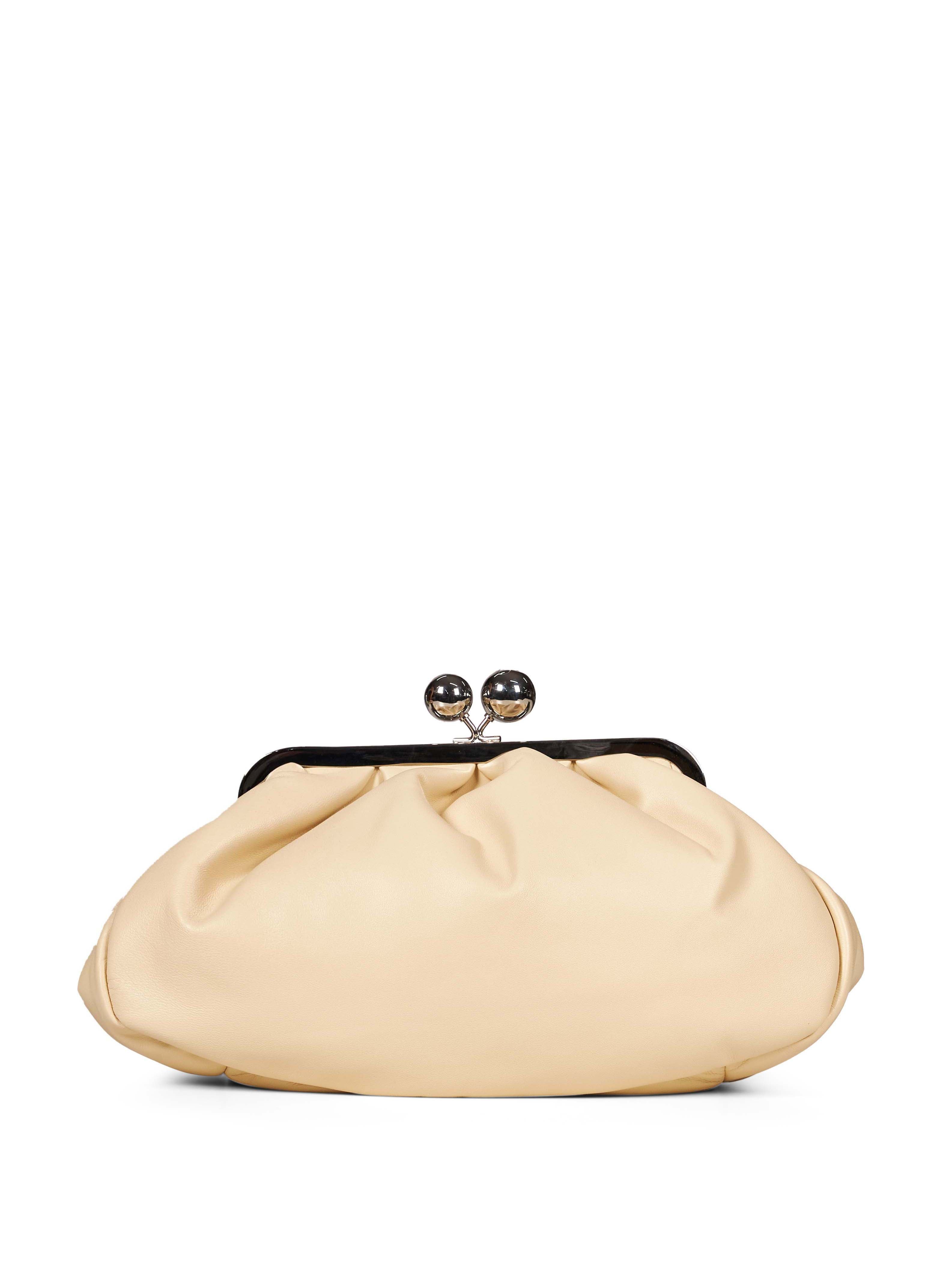 Clutch in pelle Cubico in avorio 