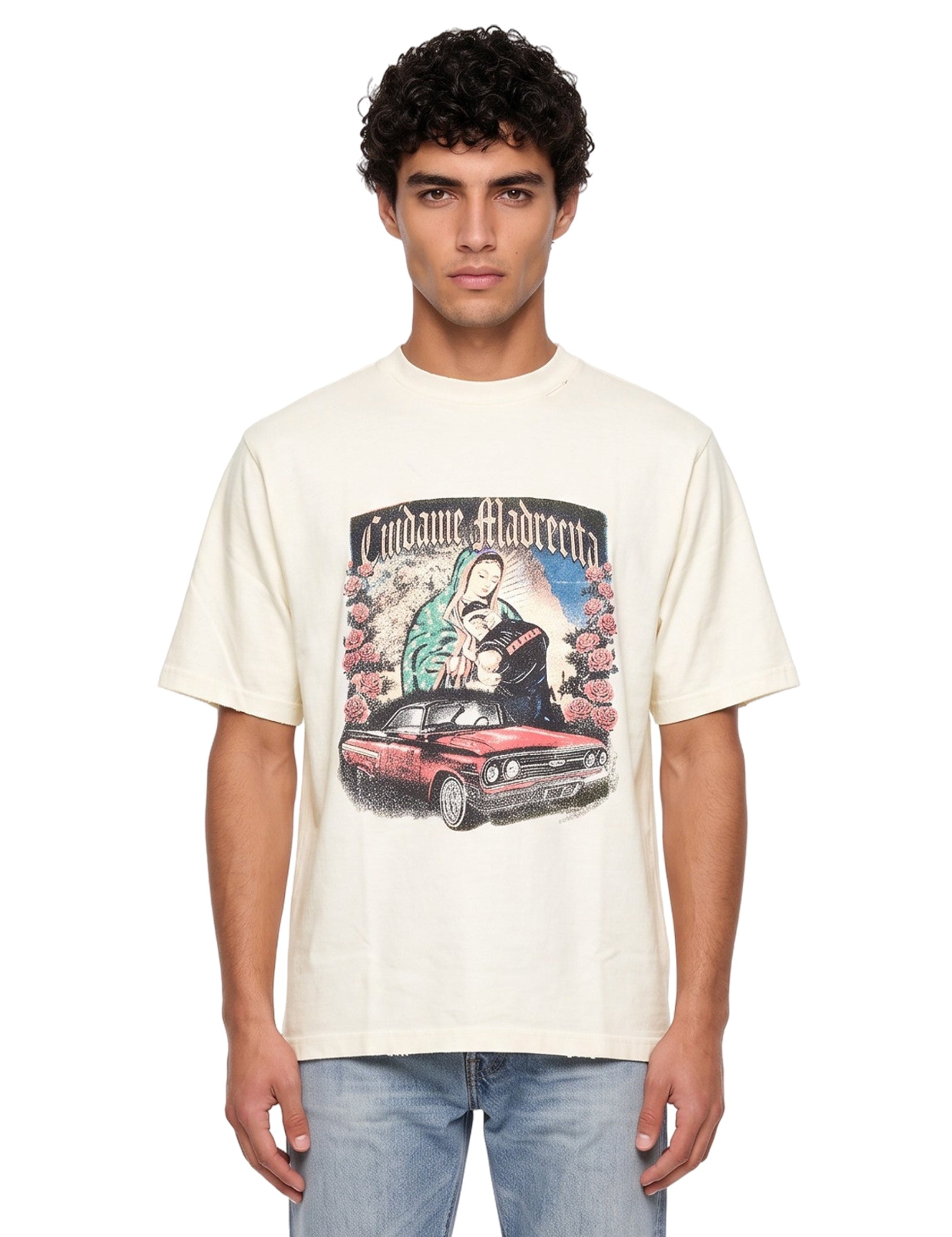 T-shirt Cuidame Madrecita in bianco 