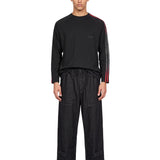 T-shirt oversize Gradient Stripes in nero 
