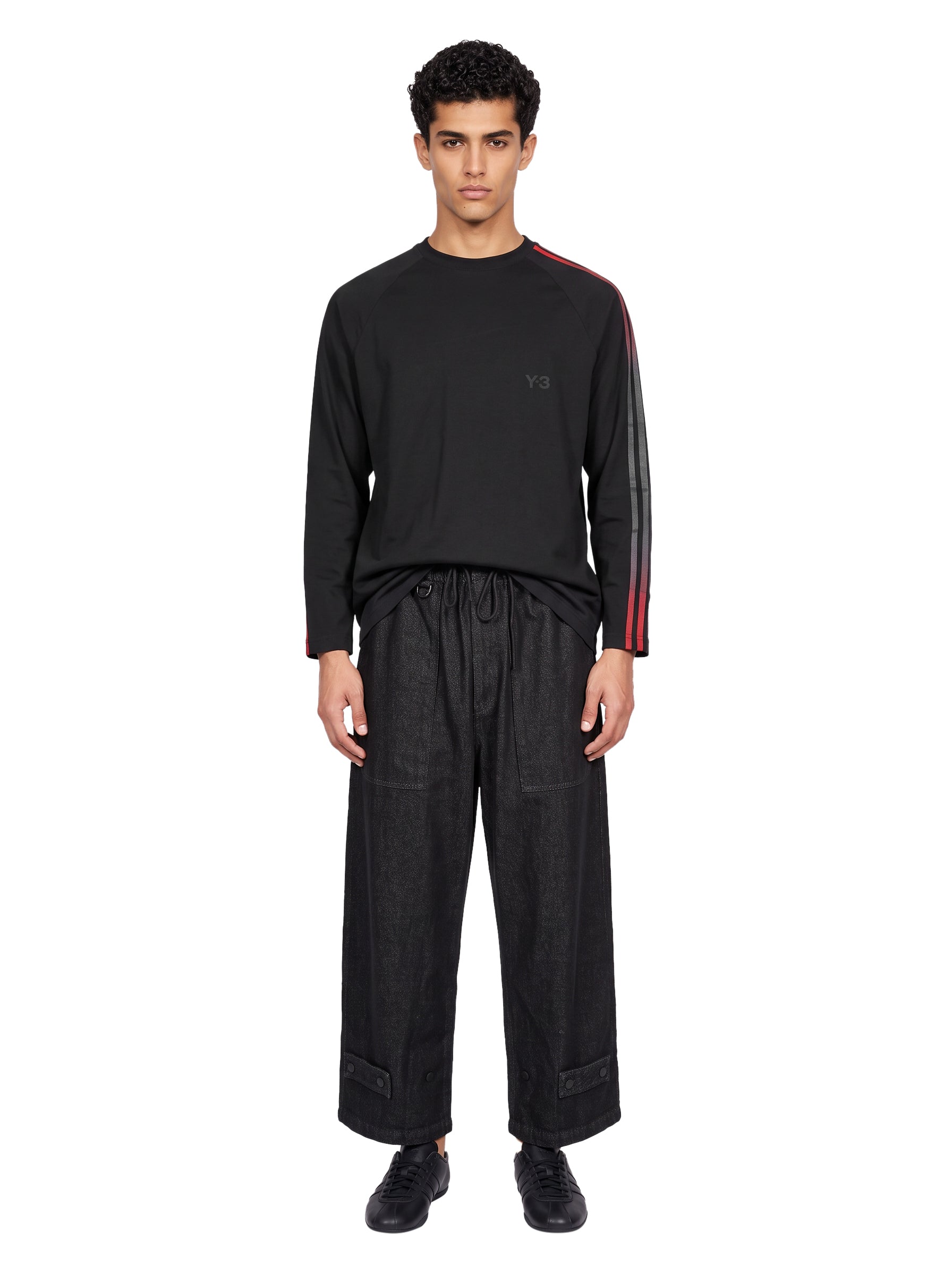 T-shirt oversize Gradient Stripes in nero 
