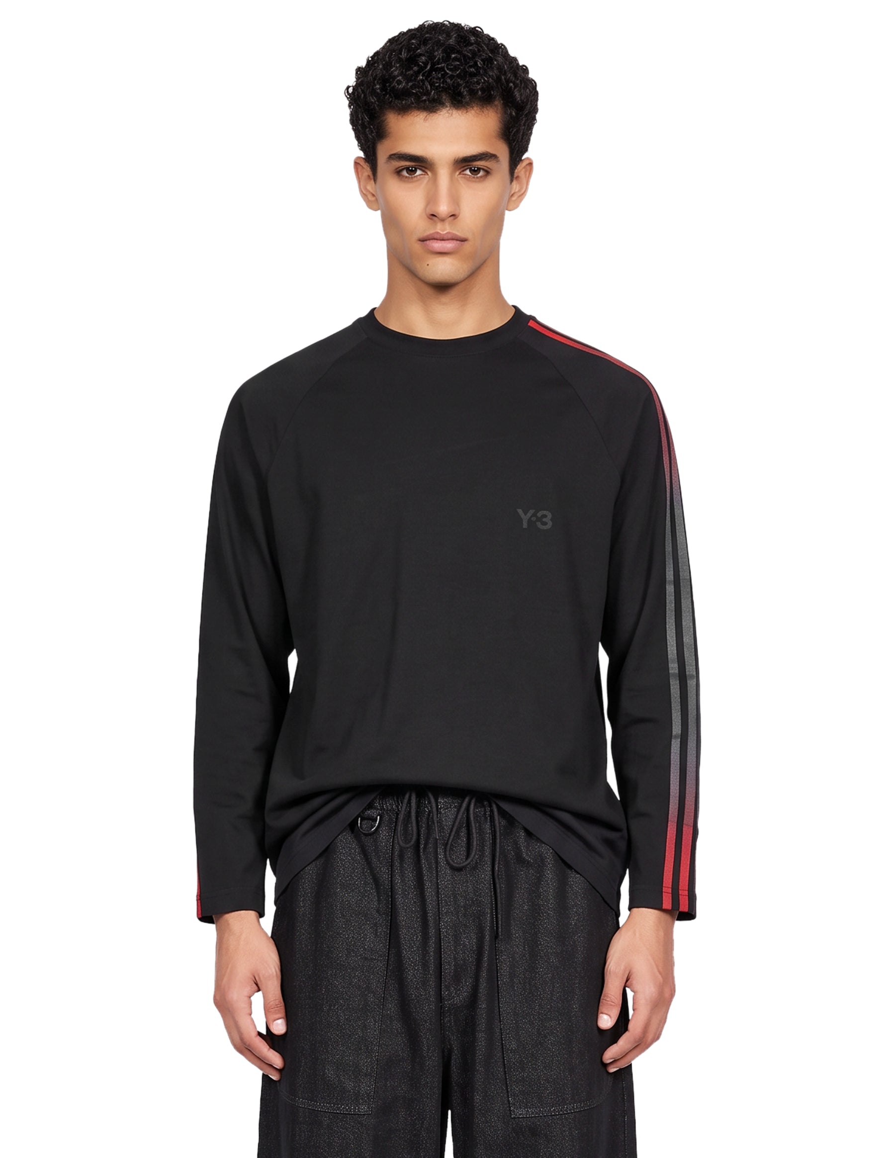 T-shirt oversize Gradient Stripes in nero 