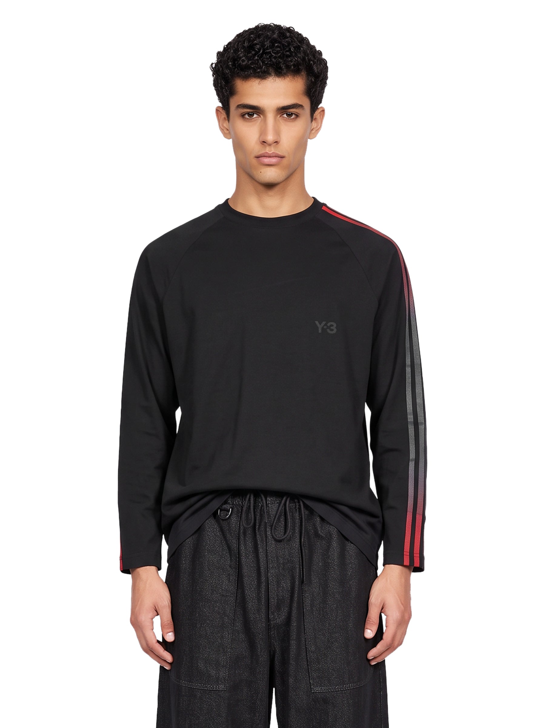 T-shirt oversize Gradient Stripes in nero 
