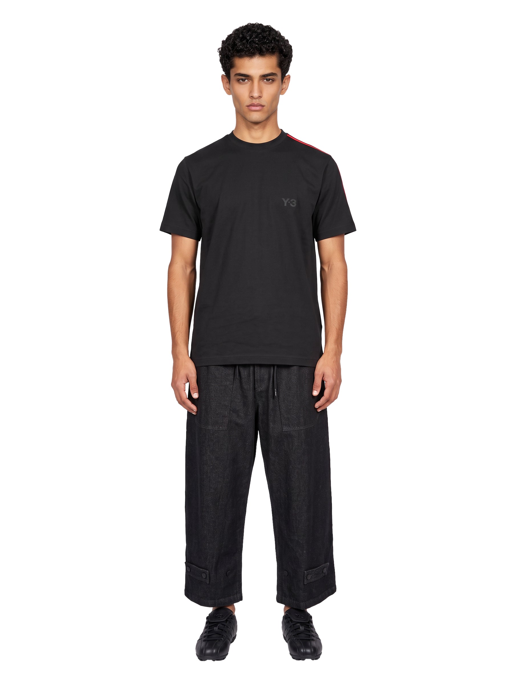 T-shirt Gradient Stripes manica corta nera 
