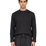 T-shirt manica lunga logo in nero 