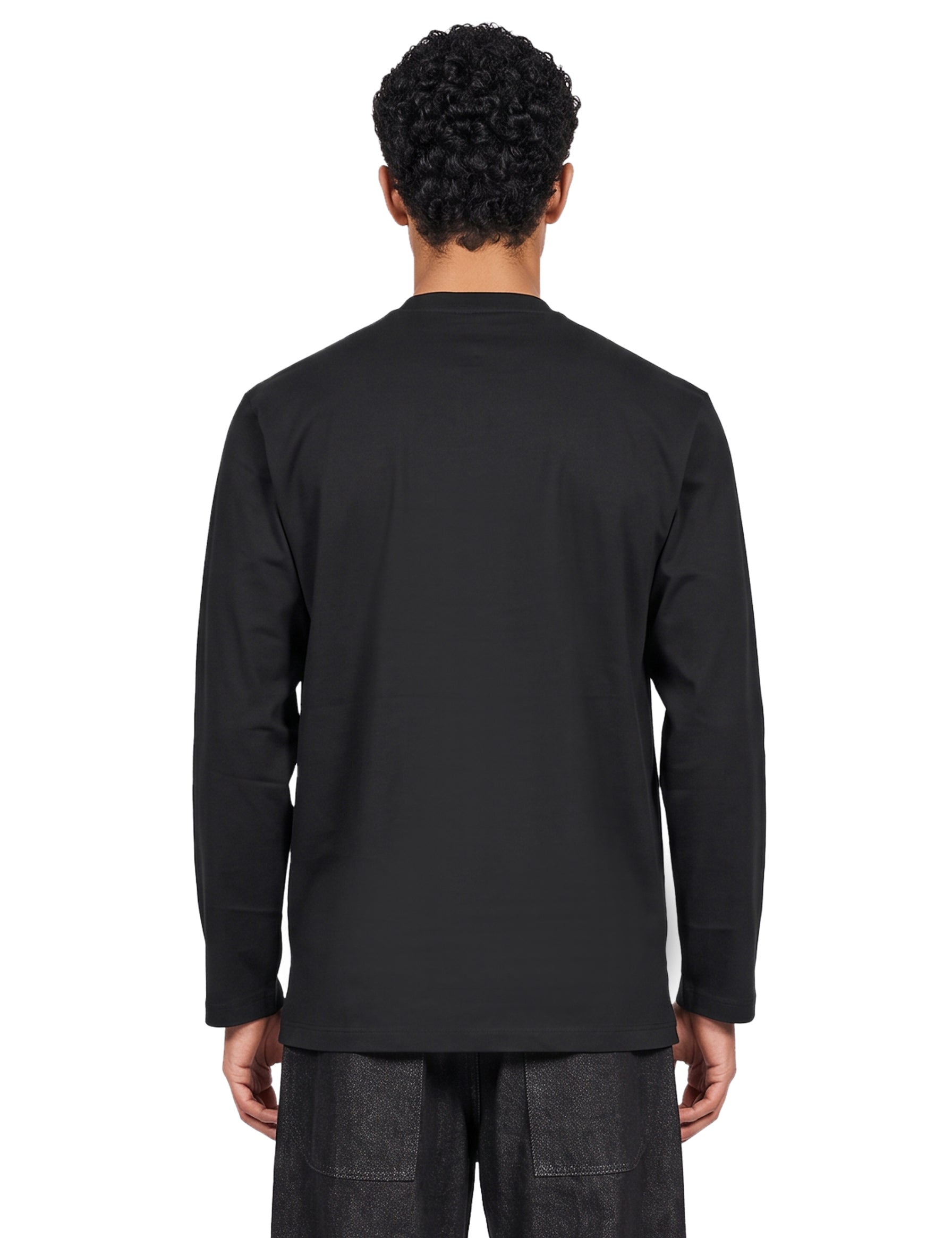 T-shirt manica lunga logo in nero 