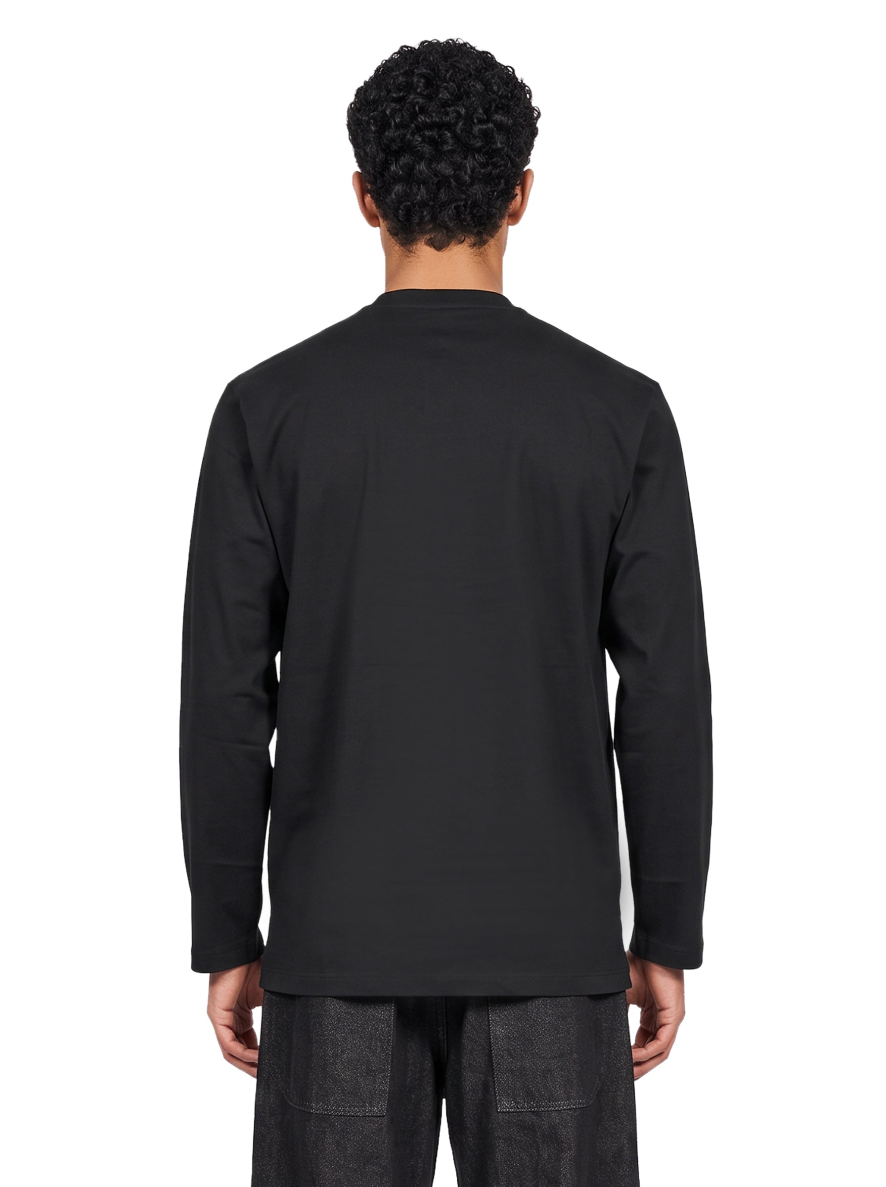 T-shirt manica lunga logo in nero 