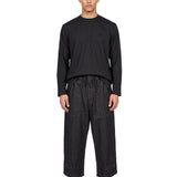 T-shirt manica lunga logo in nero 