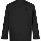T-shirt manica lunga logo in nero 