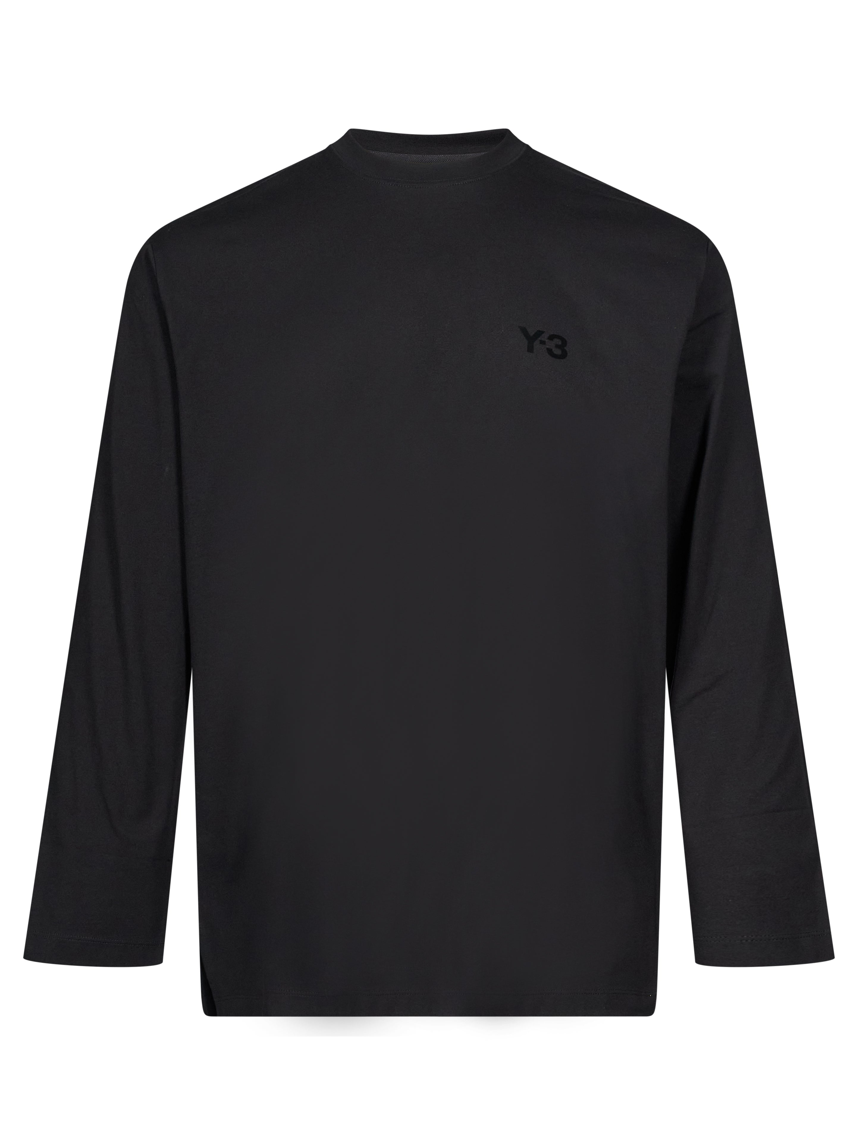 T-shirt manica lunga logo in nero 