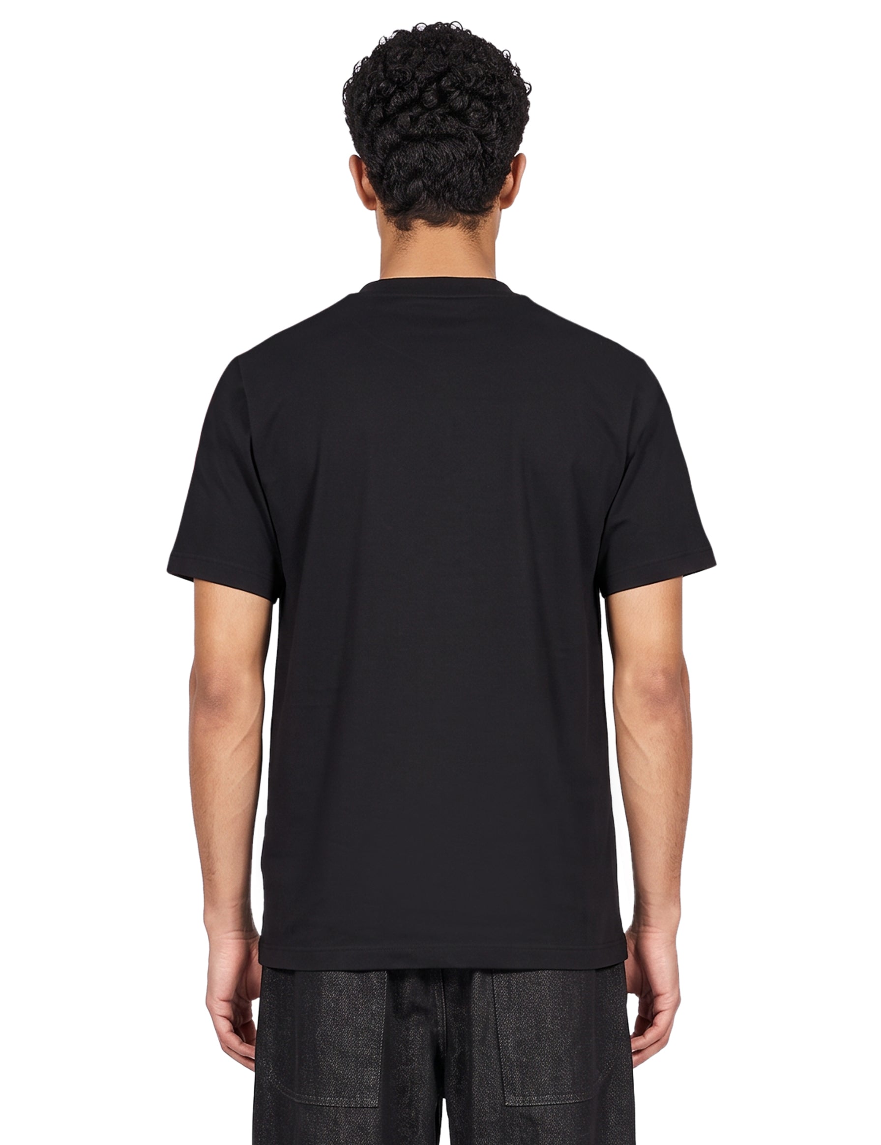T-shirt regular manica corta in nero 