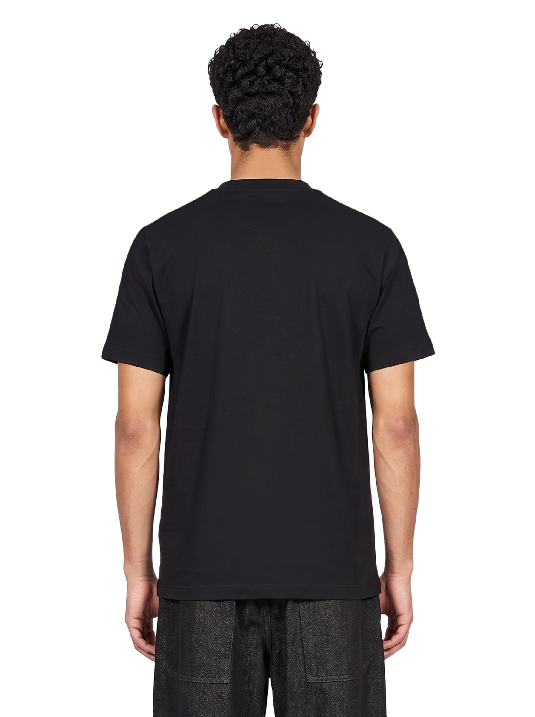 T-shirt regular manica corta in nero 