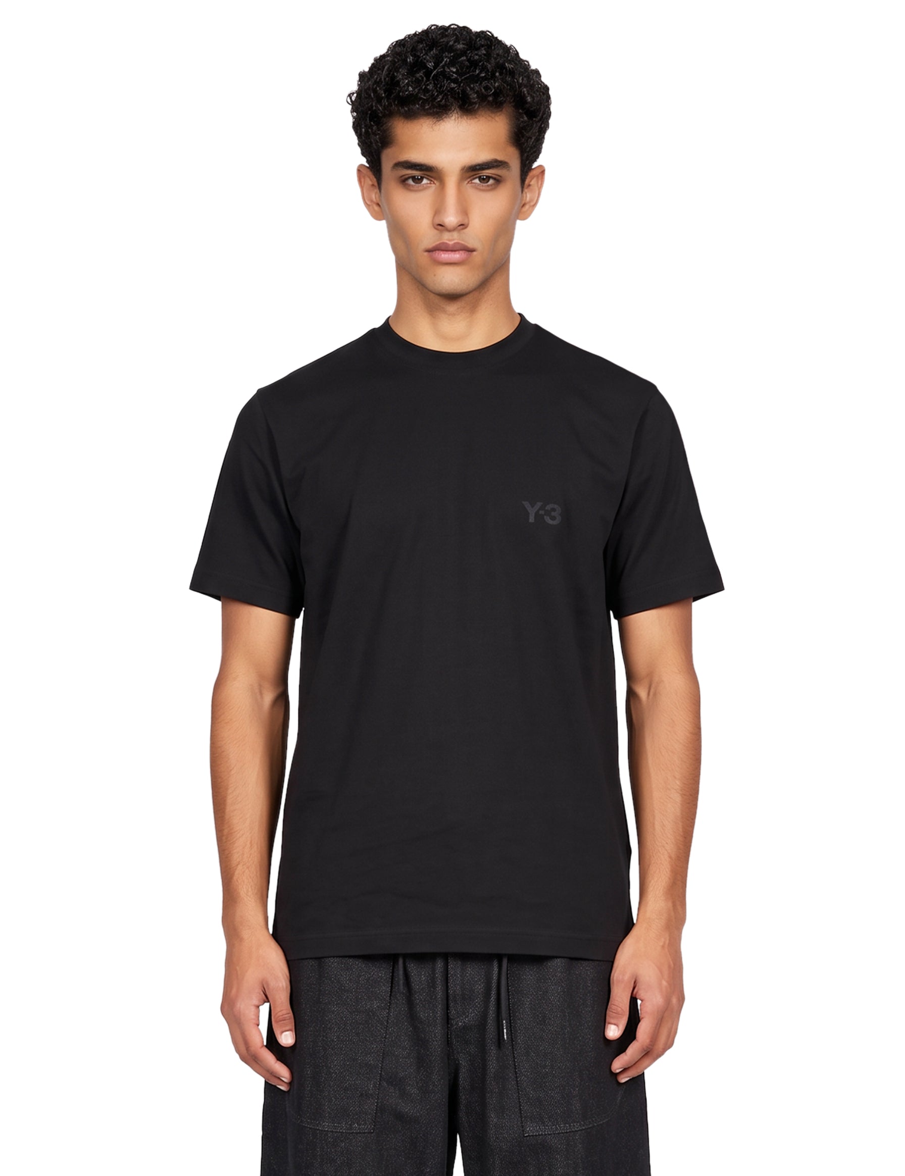 T-shirt regular manica corta in nero 