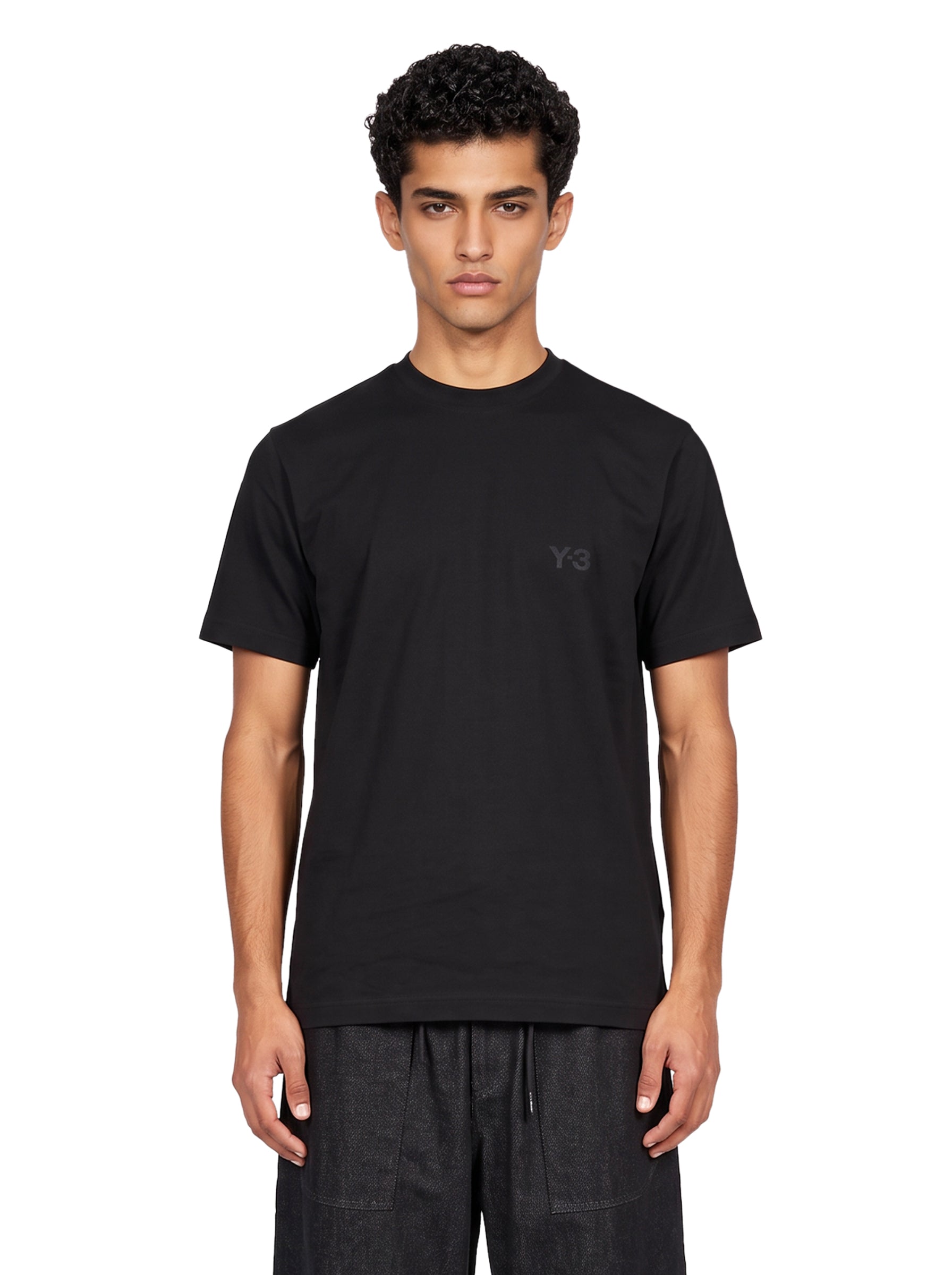 T-shirt regular manica corta in nero 