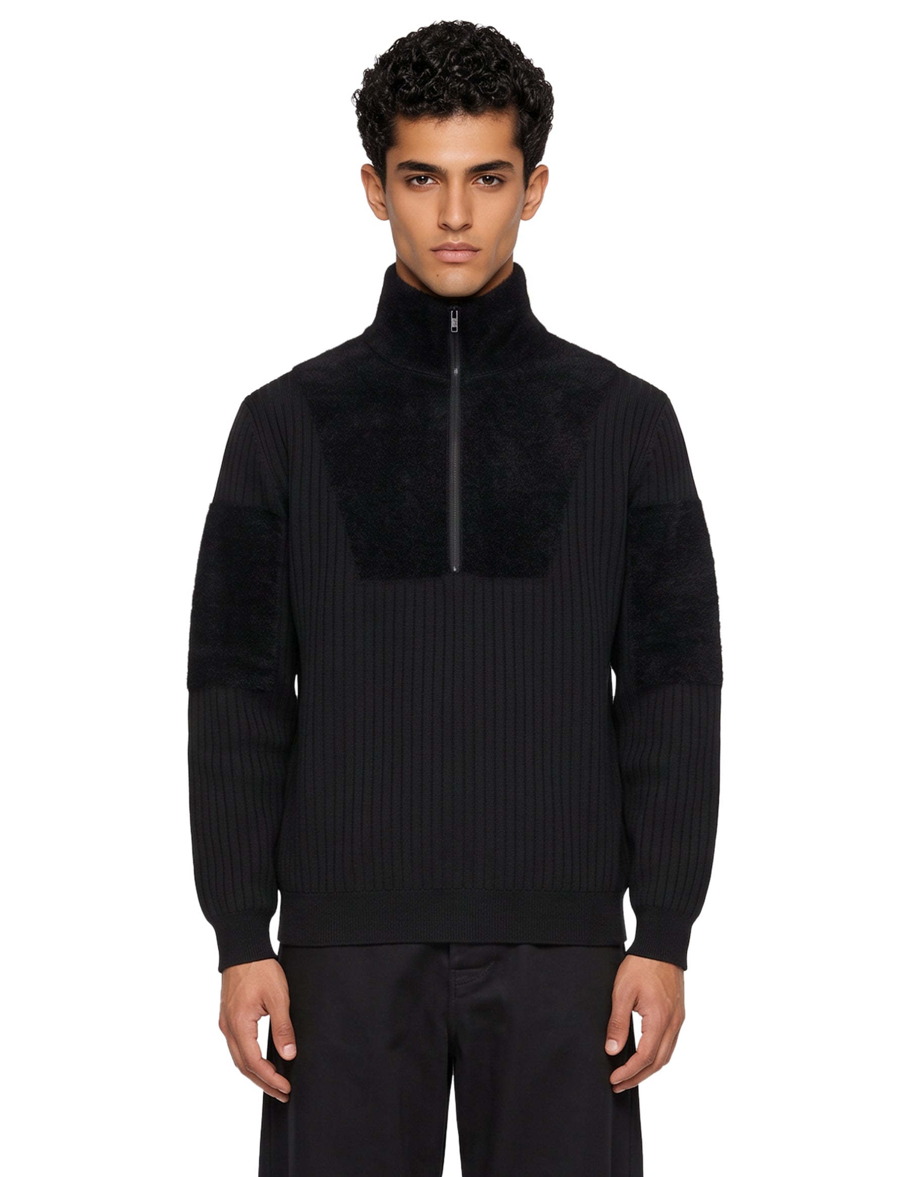 Maglia CL Knit Half Zip in nero 
