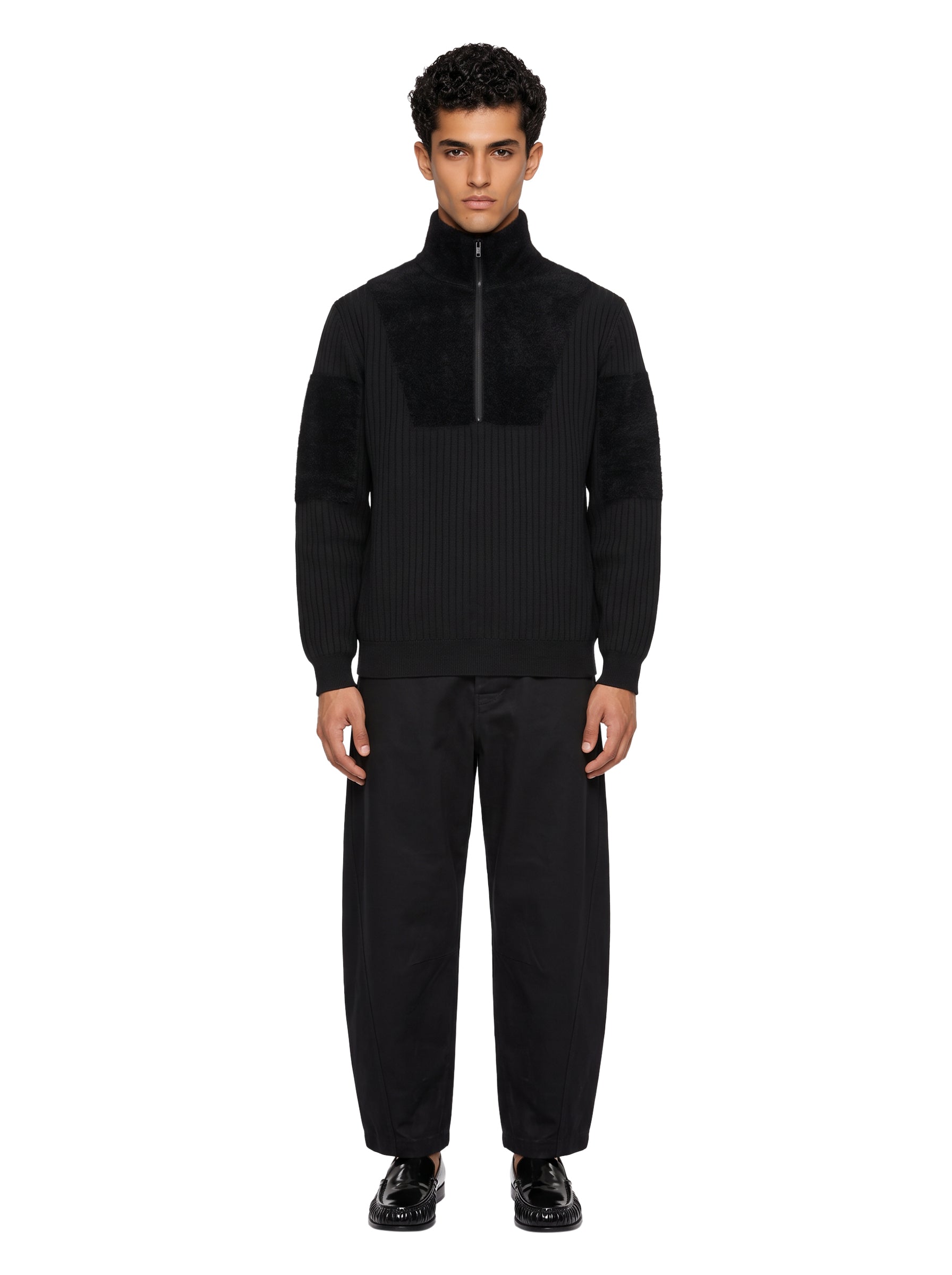 Maglia CL Knit Half Zip in nero 