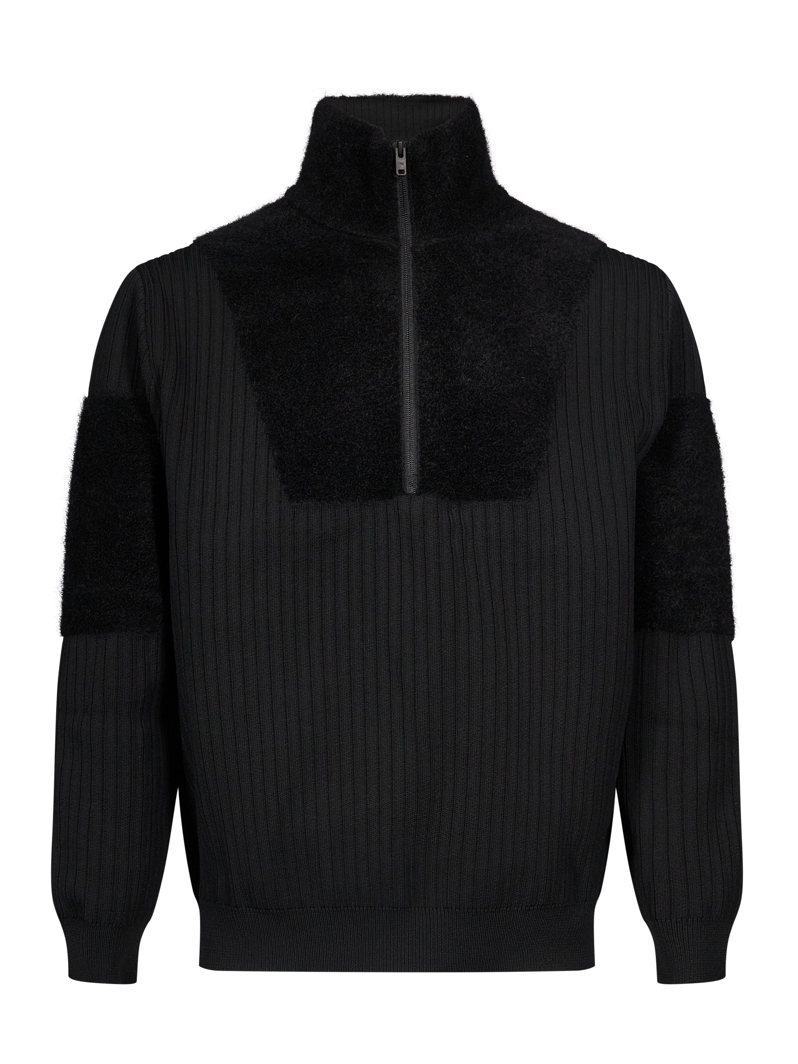 Maglia CL Knit Half Zip in nero 