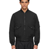 Bomber in nylon nero 