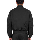 Bomber in nylon nero 