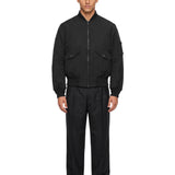 Bomber in nylon nero 