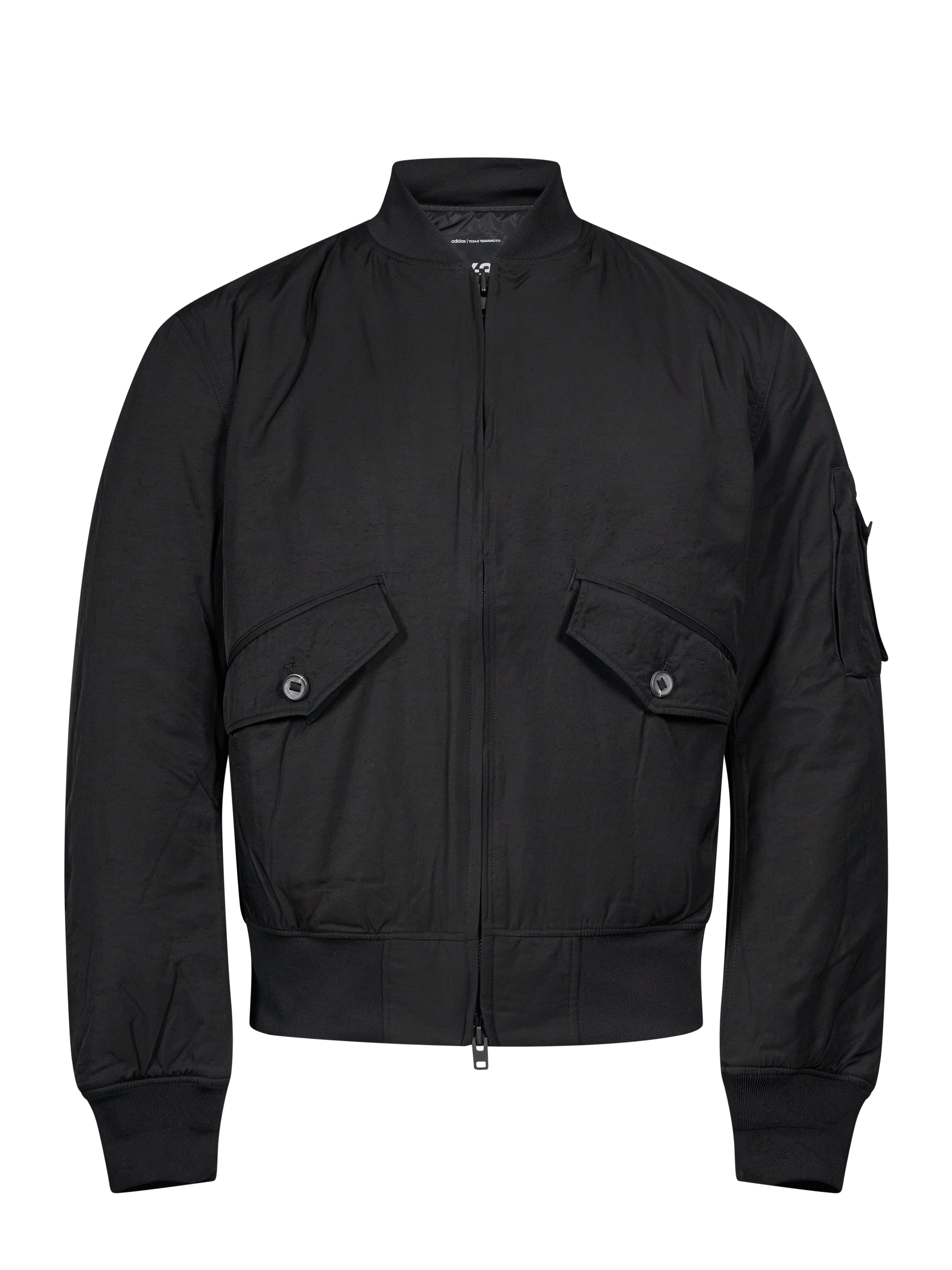 Bomber in nylon nero 