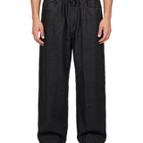 Pantaloni con coulisse in jeans nero 