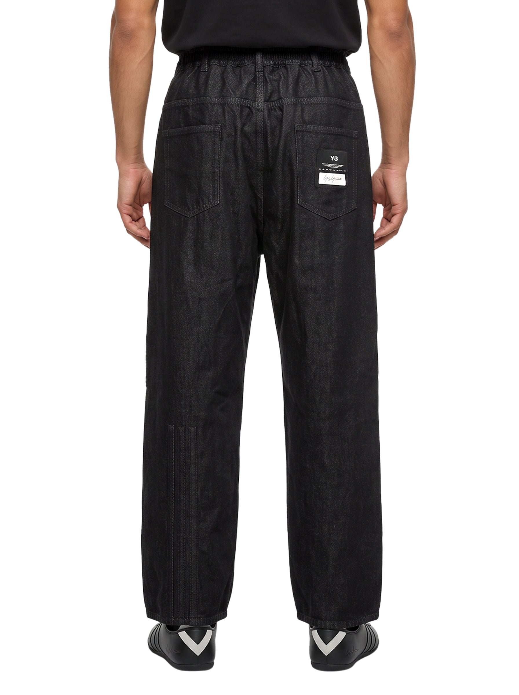 Pantaloni con coulisse in jeans nero 