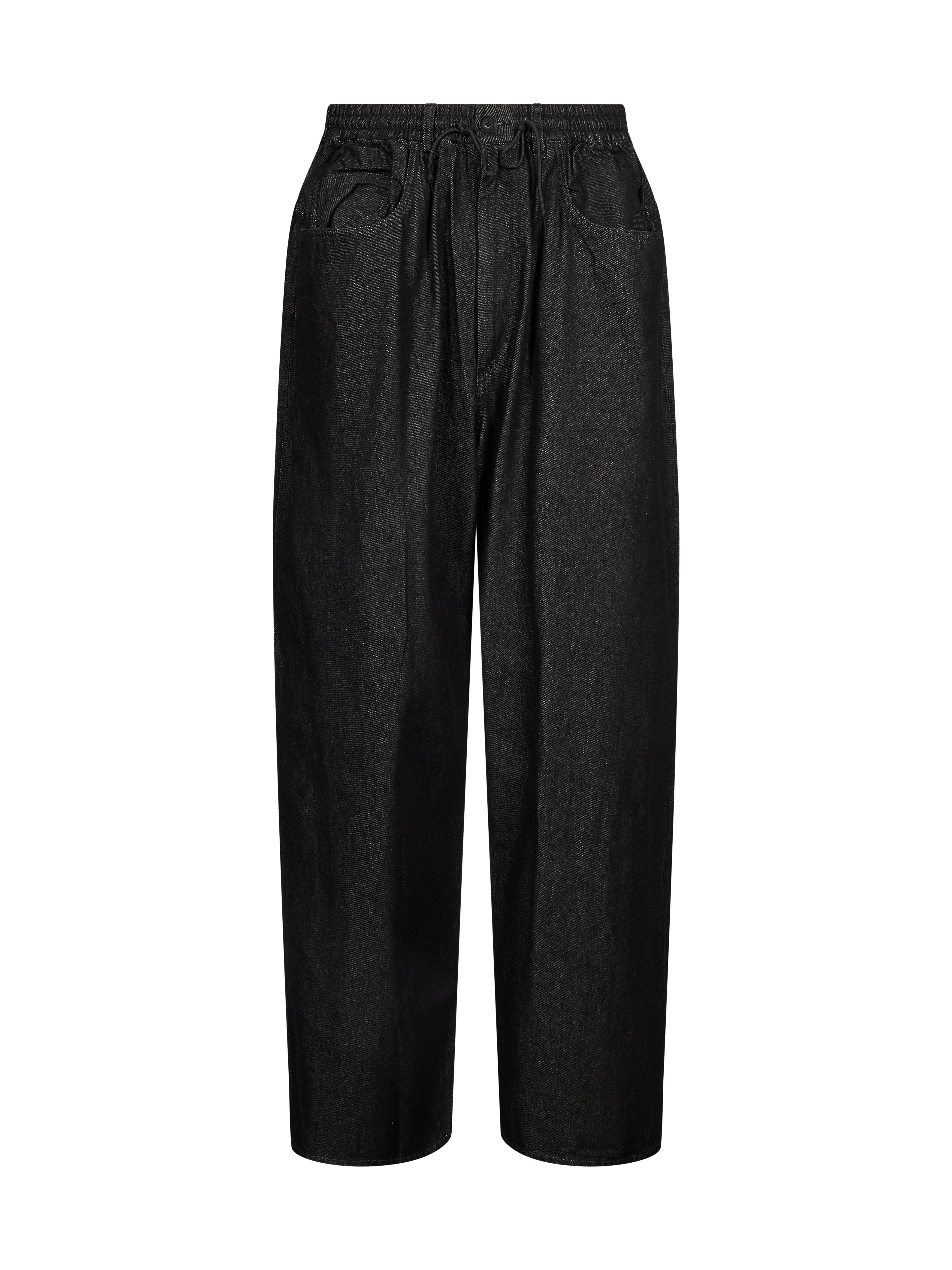 Pantaloni con coulisse in jeans nero 