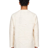 T-shirt oversize plissettata in bianco 