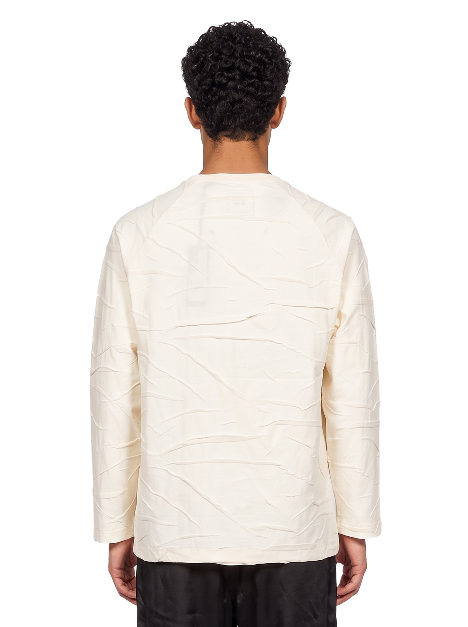 T-shirt oversize plissettata in bianco 