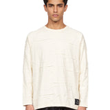 T-shirt oversize plissettata in bianco 