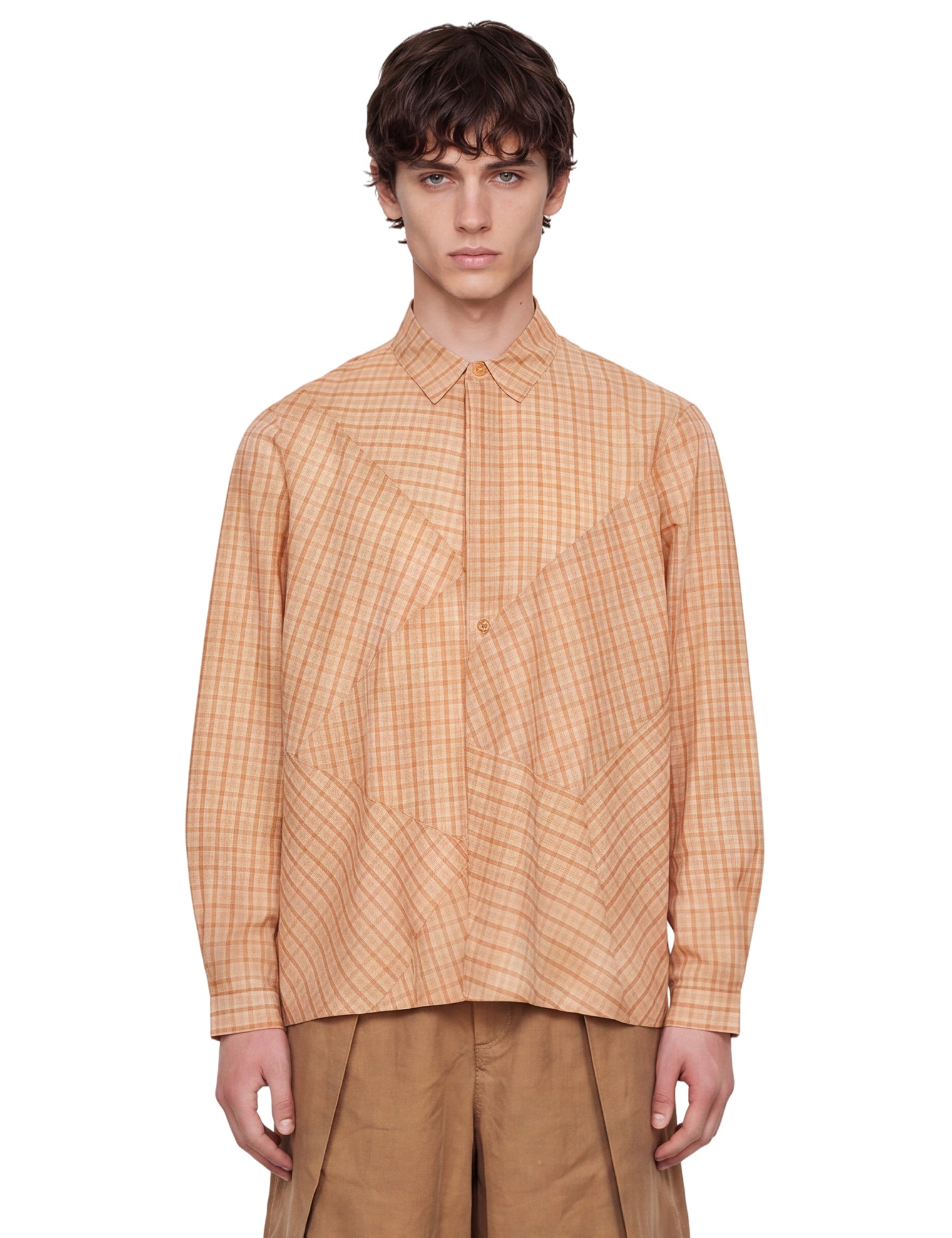 Camicia a quadri Substance in arancione e rosa 