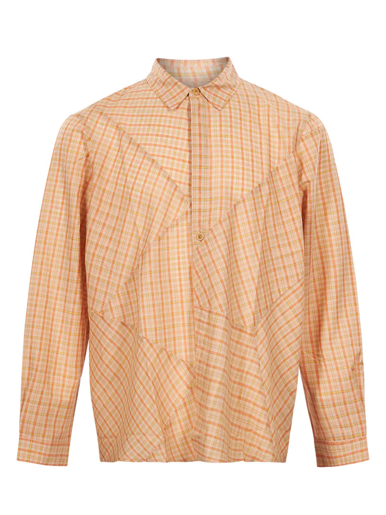 Camicia a quadri Substance in arancione e rosa 